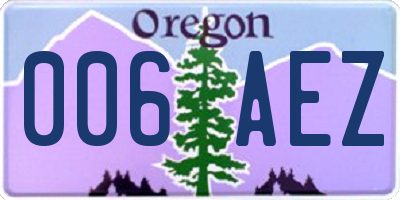 OR license plate 006AEZ