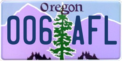 OR license plate 006AFL