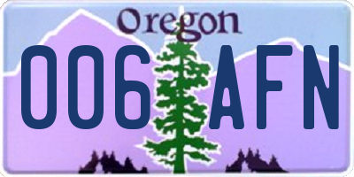 OR license plate 006AFN