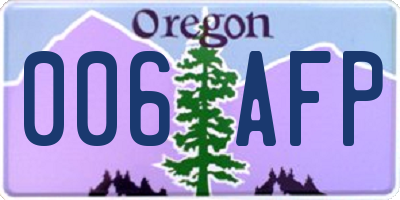 OR license plate 006AFP