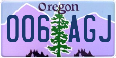 OR license plate 006AGJ