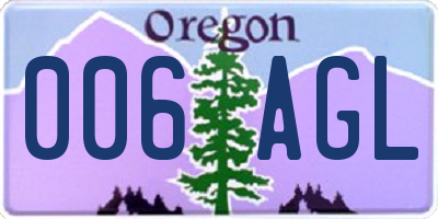 OR license plate 006AGL