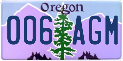 OR license plate 006AGM