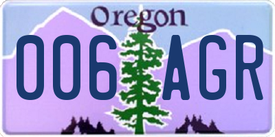 OR license plate 006AGR