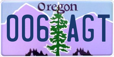 OR license plate 006AGT