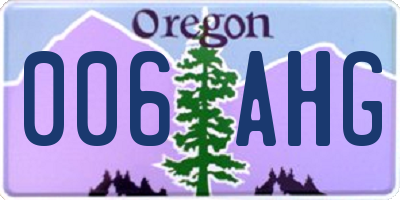 OR license plate 006AHG