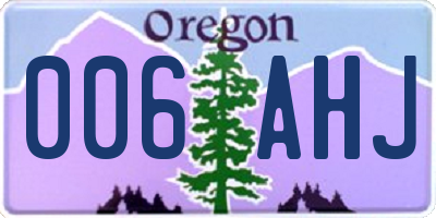 OR license plate 006AHJ