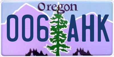 OR license plate 006AHK