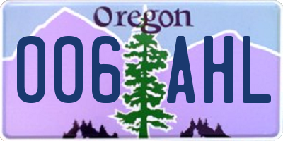 OR license plate 006AHL