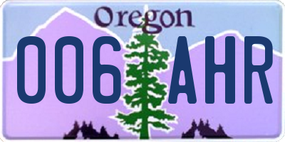 OR license plate 006AHR