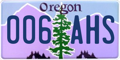 OR license plate 006AHS