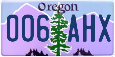 OR license plate 006AHX