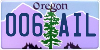 OR license plate 006AIL