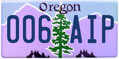 OR license plate 006AIP