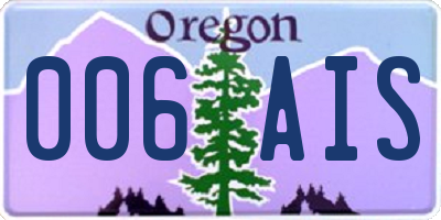 OR license plate 006AIS