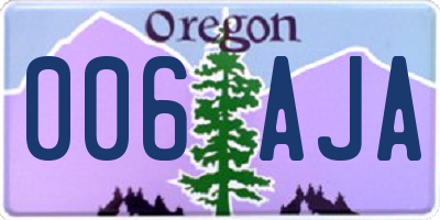 OR license plate 006AJA
