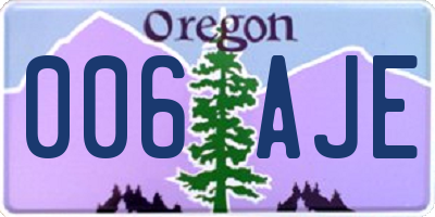 OR license plate 006AJE