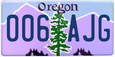 OR license plate 006AJG