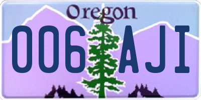 OR license plate 006AJI