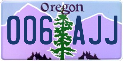 OR license plate 006AJJ