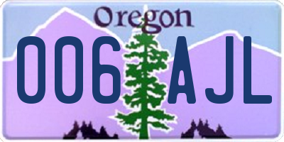 OR license plate 006AJL