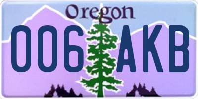 OR license plate 006AKB