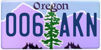 OR license plate 006AKN