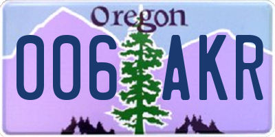 OR license plate 006AKR