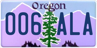 OR license plate 006ALA