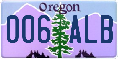 OR license plate 006ALB