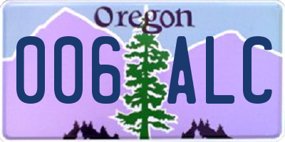 OR license plate 006ALC