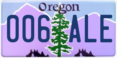 OR license plate 006ALE
