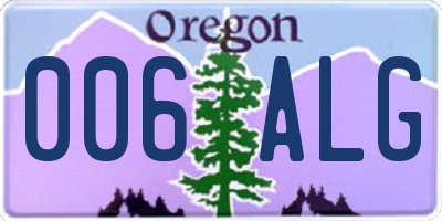 OR license plate 006ALG