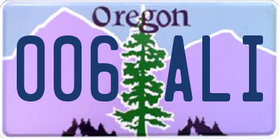 OR license plate 006ALI