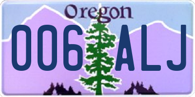 OR license plate 006ALJ
