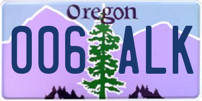 OR license plate 006ALK