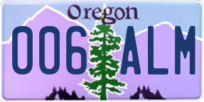 OR license plate 006ALM