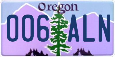 OR license plate 006ALN