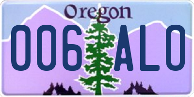 OR license plate 006ALO