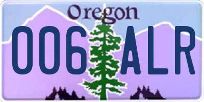 OR license plate 006ALR