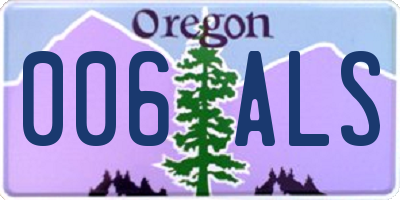 OR license plate 006ALS