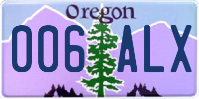 OR license plate 006ALX