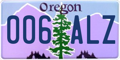 OR license plate 006ALZ