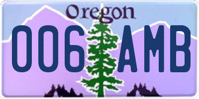 OR license plate 006AMB