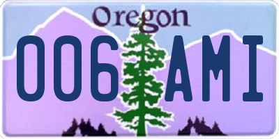 OR license plate 006AMI
