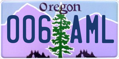 OR license plate 006AML