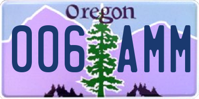OR license plate 006AMM