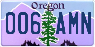 OR license plate 006AMN