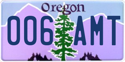 OR license plate 006AMT