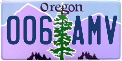 OR license plate 006AMV